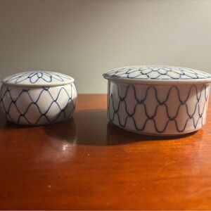 Blue and White Ceramic Trinket Boxes